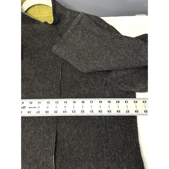Beyond Threads Alpaca Coat Womens L Gray Green Reversible Wool Artsy Lagenlook - Picture 7 of 16